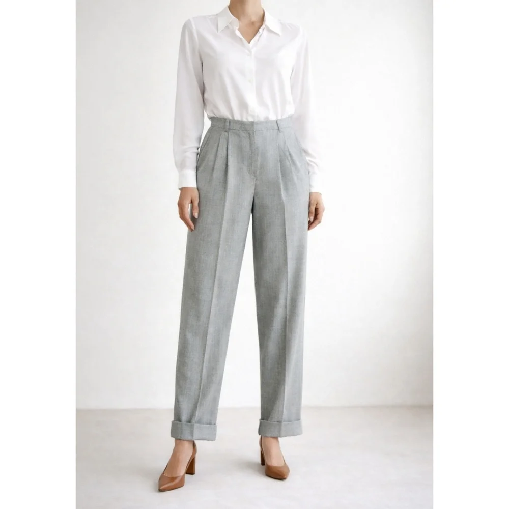 Vintage Joan and David High-waisted Womens Wool Pants Size 10 Lined Preppy 80s - Picture 1 of 15